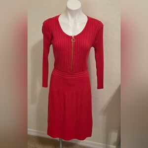 INC International Concepts Ribbed Red Midi Dress